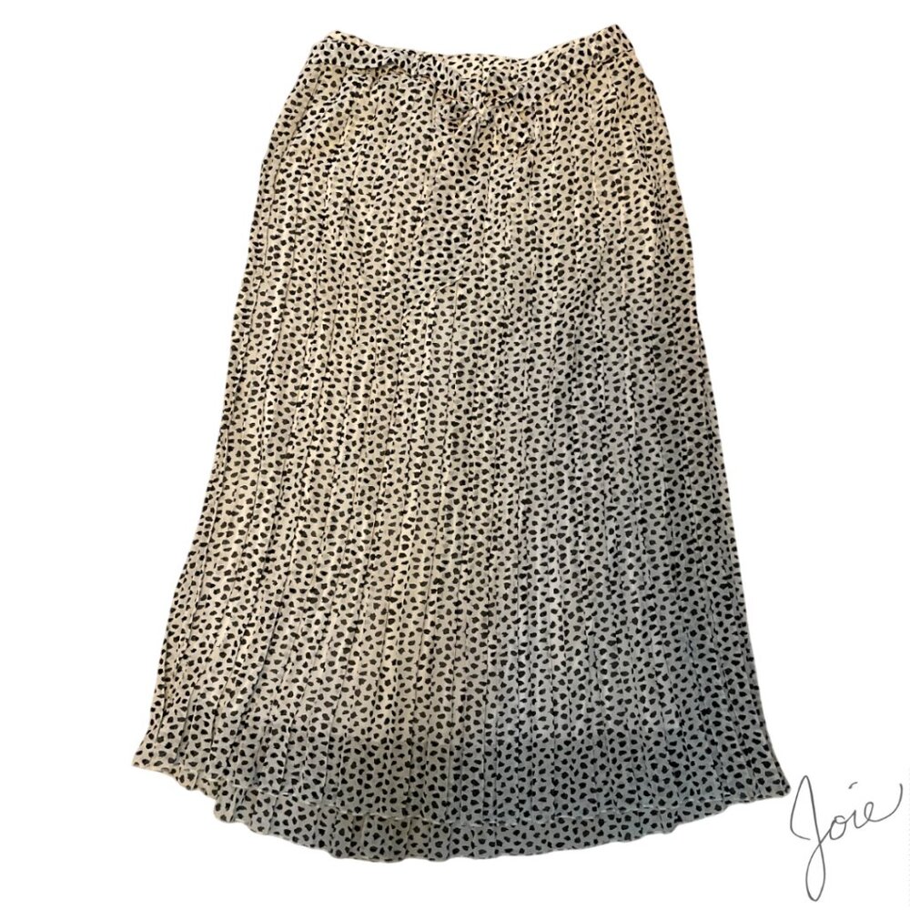 NWT JOIE Dalmatian Print Maxi Skirt Accordion Pleated Pull on Size Large